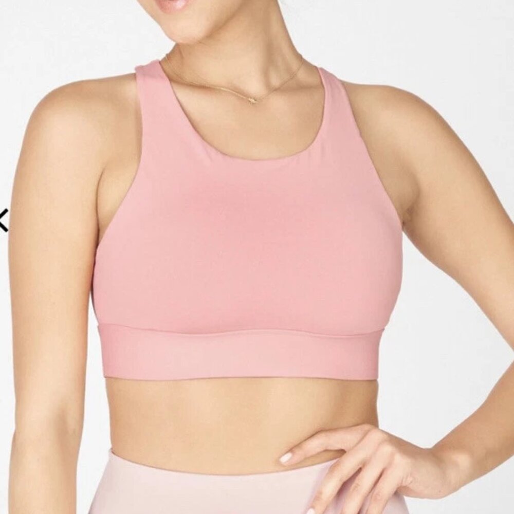 Fabletics No Bounce High Impact Sports Bra Pink
